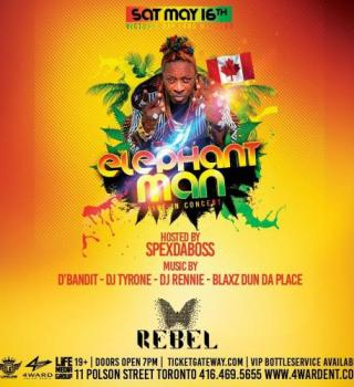 ? Energy God �Elephant Man� � Live in Concert (Toronto) ? Victoria Day Long Weekend 